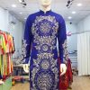 MAY ÁO DÀI NAM CÁCH TÂN VẼ ĐÔI XỨNG BỐN VÒNG HOA