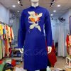 MAY ÁO DÀI NAM CÁCH TÂN THÊU ĐÔI CHIM HẠC