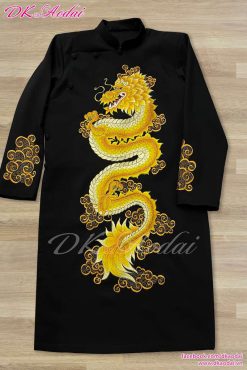 MAY ÁO DÀI NAM CÁCH TÂN THÊU RỒNG LỚN 2