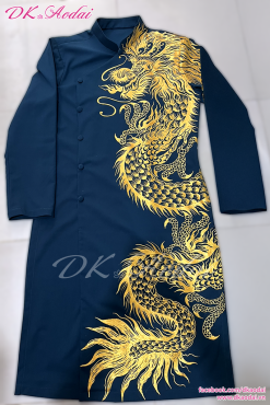 MAY ÁO DÀI NAM CÁCH TÂN VẼ RỒNG LƯỢN